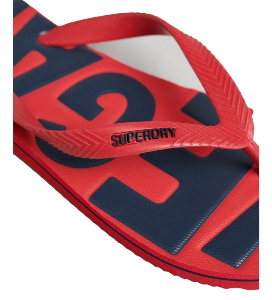 Chinelo vegano Superdry, vermelho