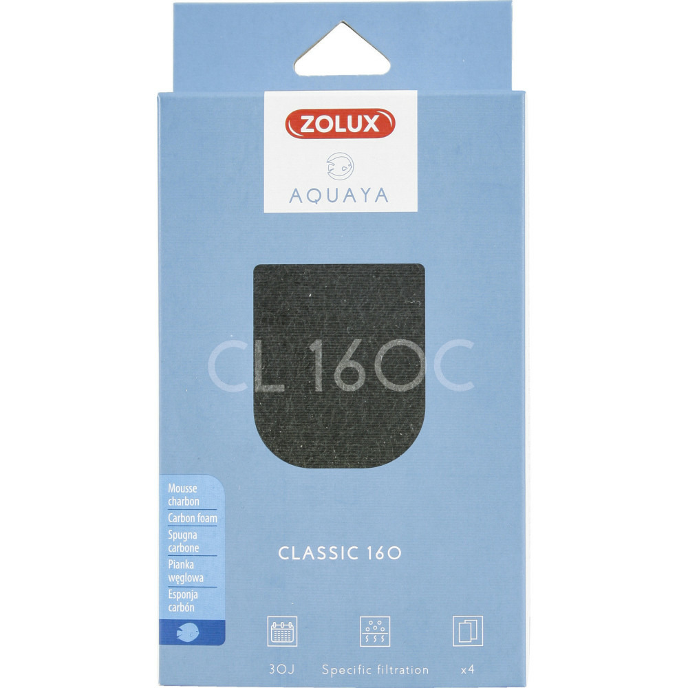 Mousse charbon cl 160 c pour pompe classic 160 pour aquarium