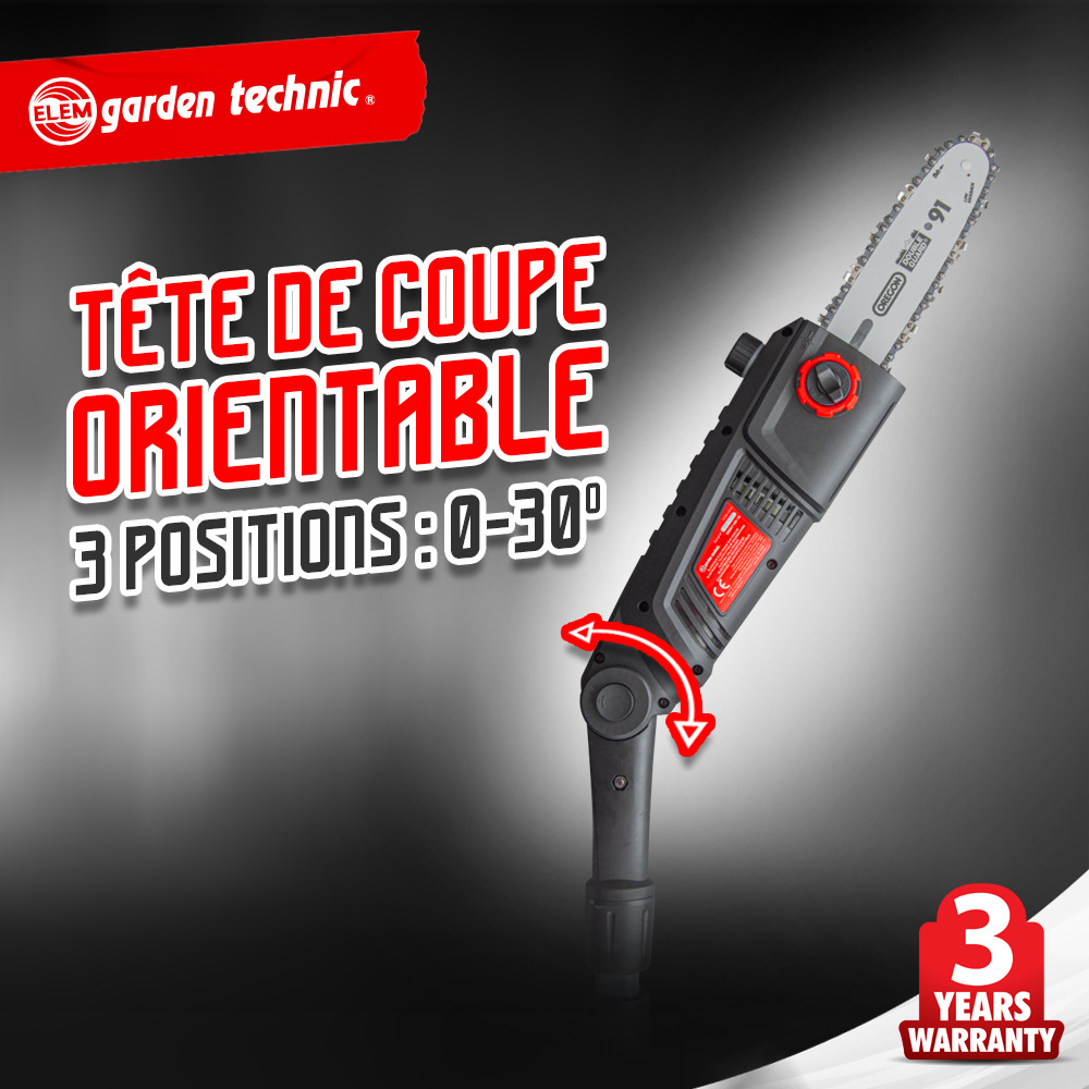 Scie à ébrancher sur perche 710w guide oregon 24cm