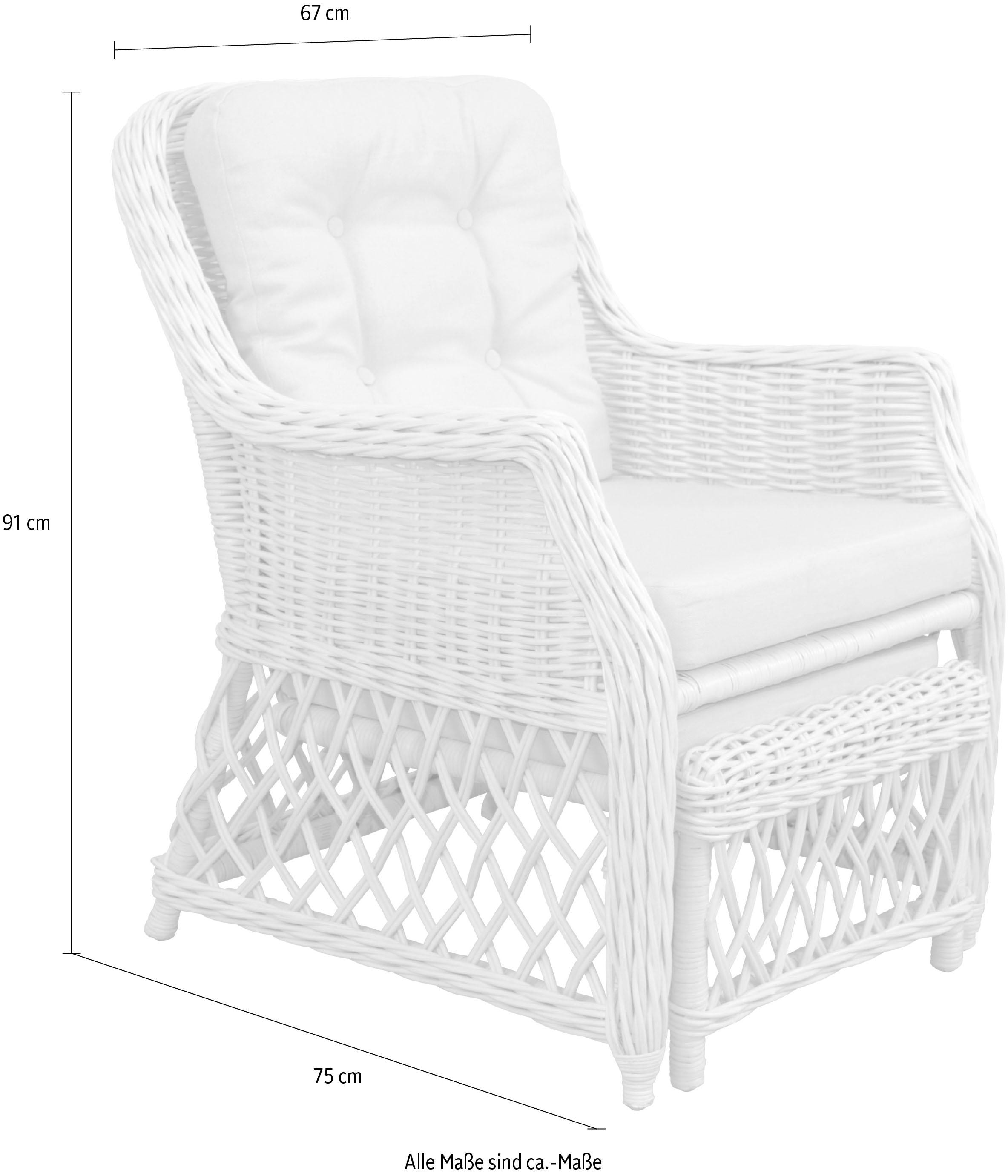 Home affaire Rattanstuhl () Handarbeit, Masse (B/T/H): (67/75/91)