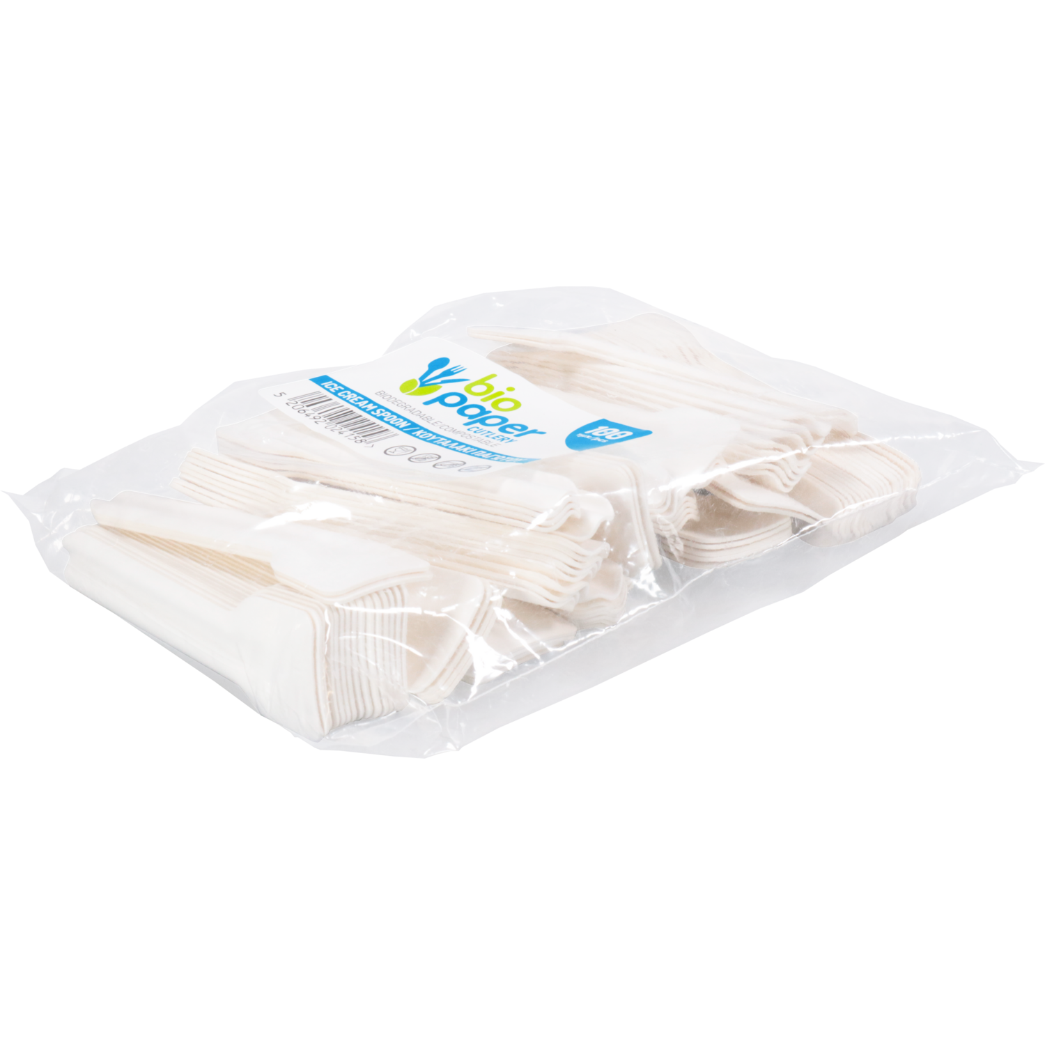 Lepel, ijslepel, Papier, 95mm, wit