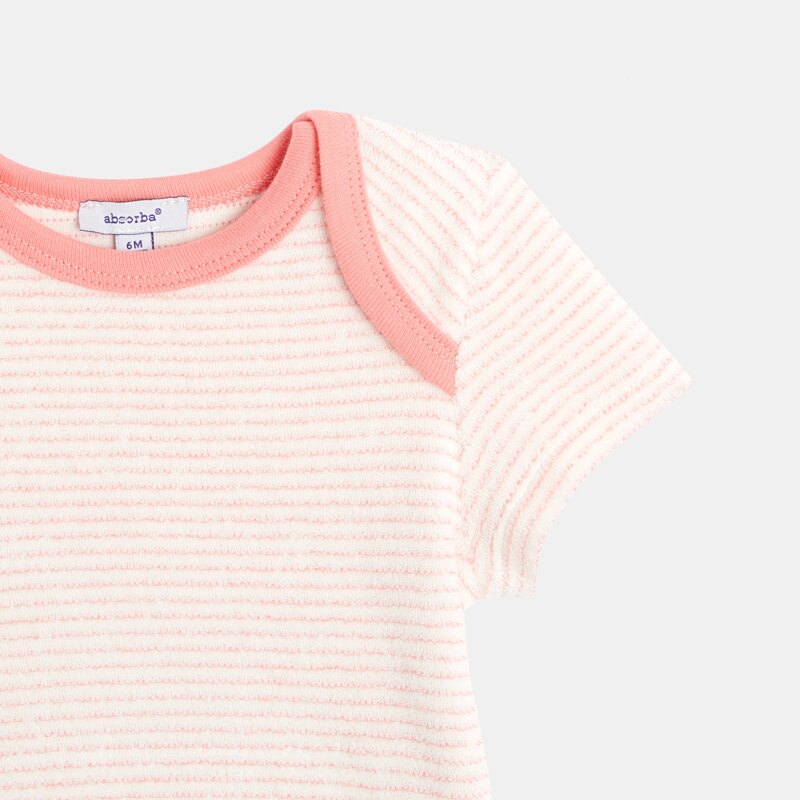 Combishort en coton éponge bébé rose Absorba Rose