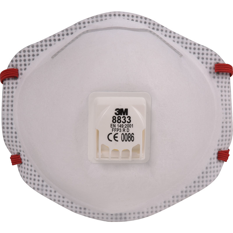 3M stofmasker in cupvorm met ventiel 10 stuks 8833 FFP3