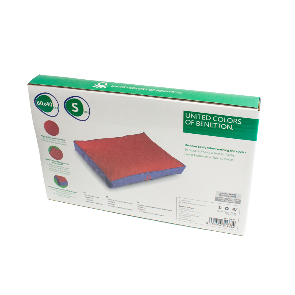 Capa de colchão Benetton Classic Vermelha/Azul Tamanho G: 80*65 cm