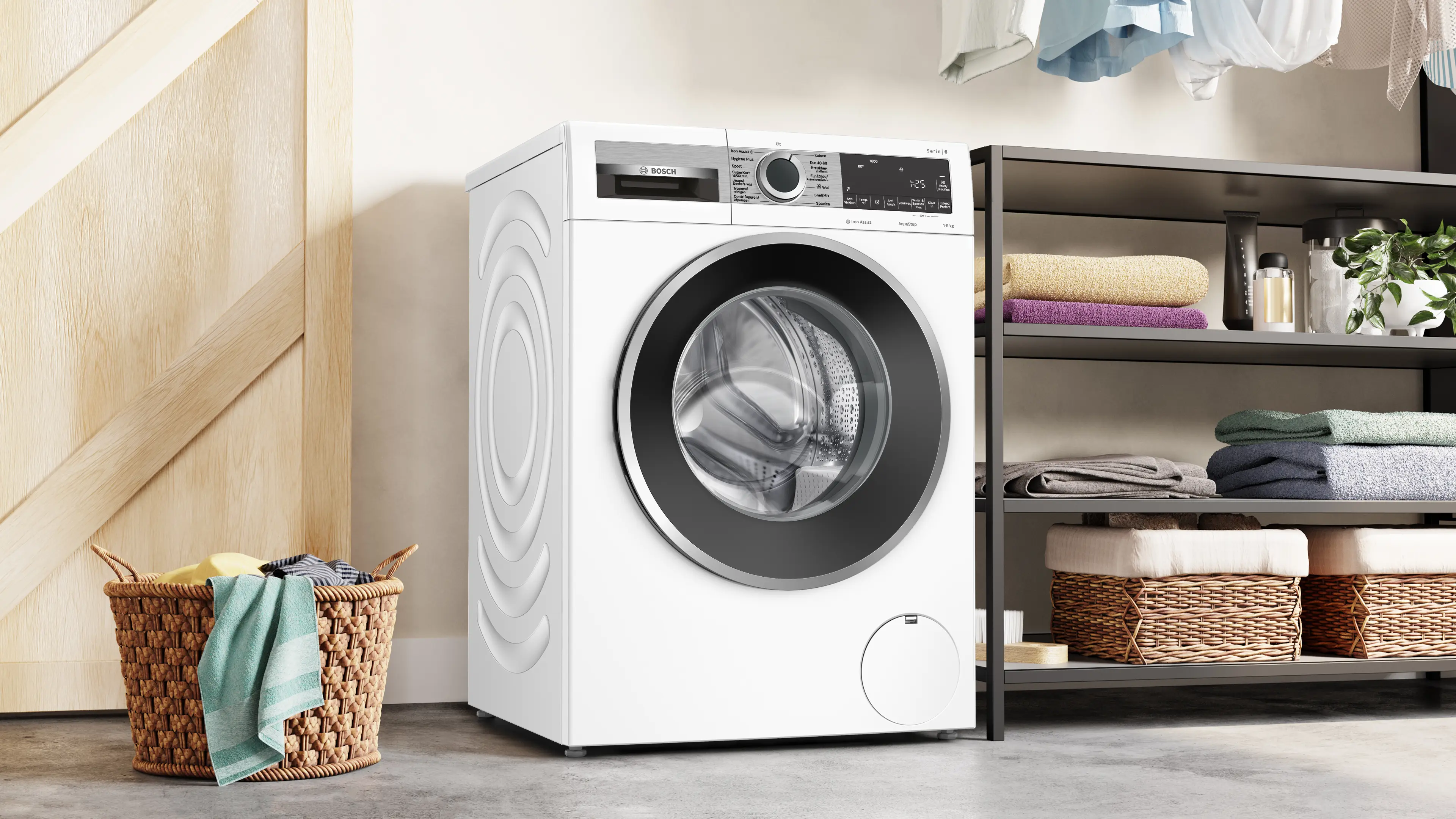 Serie 6 Wasmachine, voorlader 9 kg max. 1600 rpm