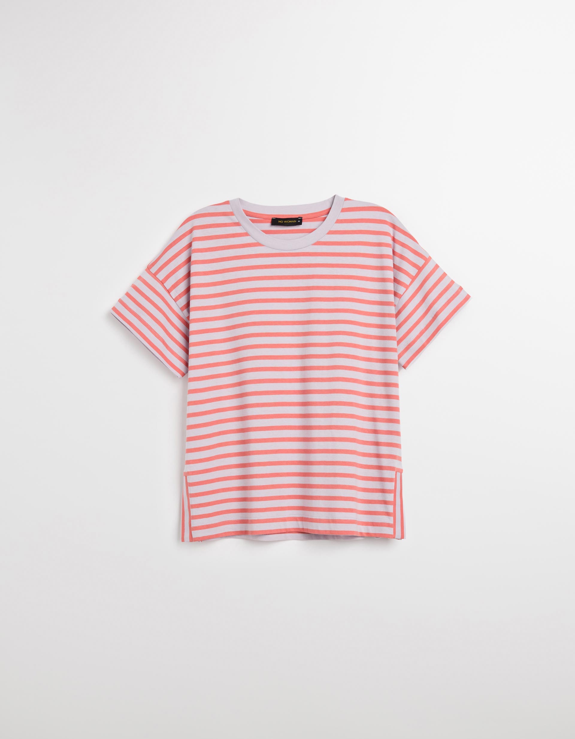 T-shirt de Riscas, Mulher, Roxo