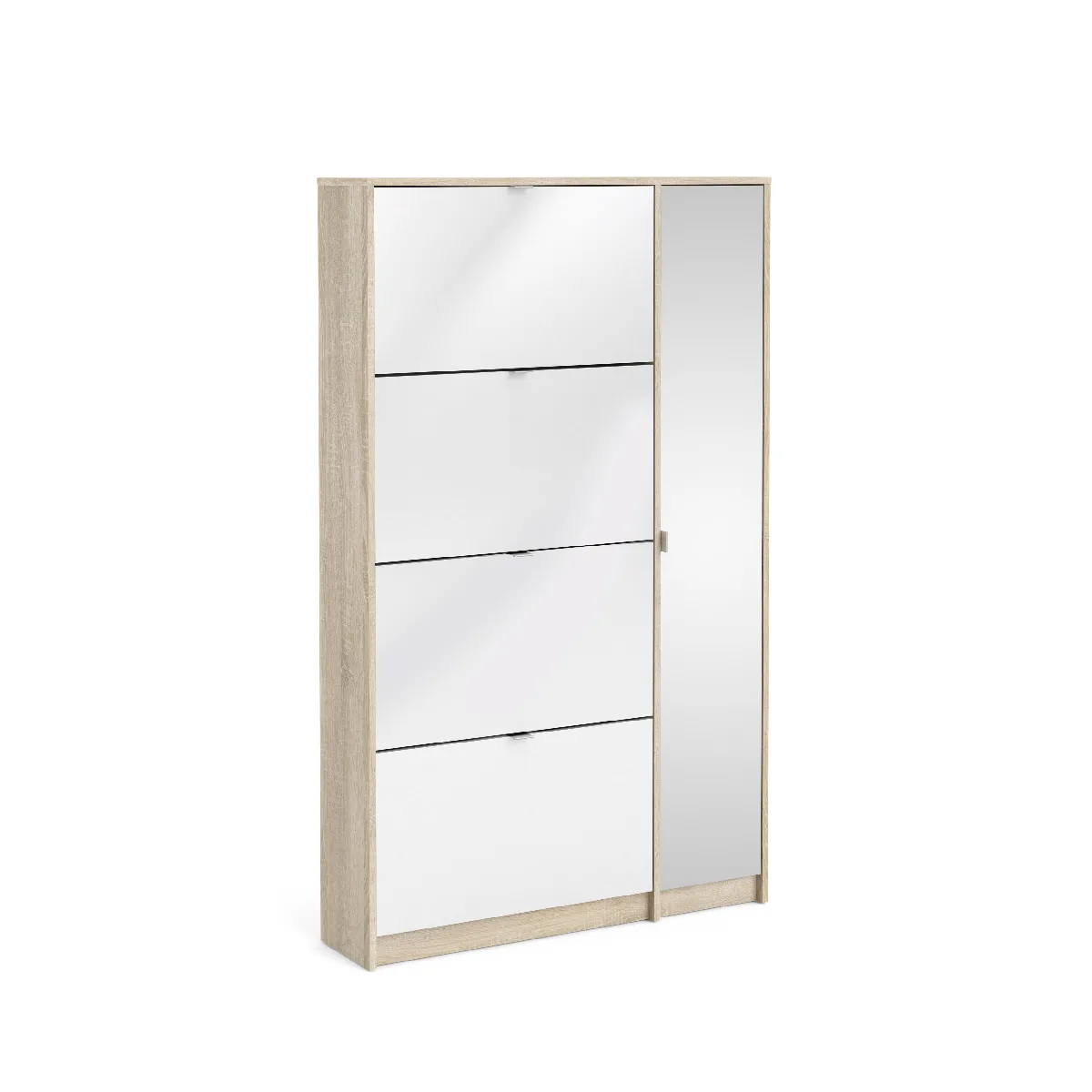 Alter Meuble à chaussures 4 portes avec miroir chêne