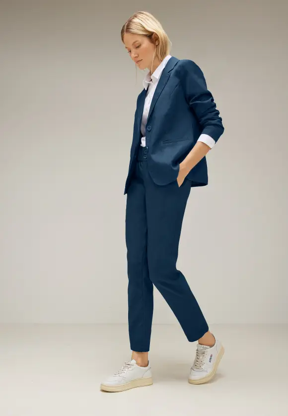 Twill Blazer in Unifarbe - atlantic blue