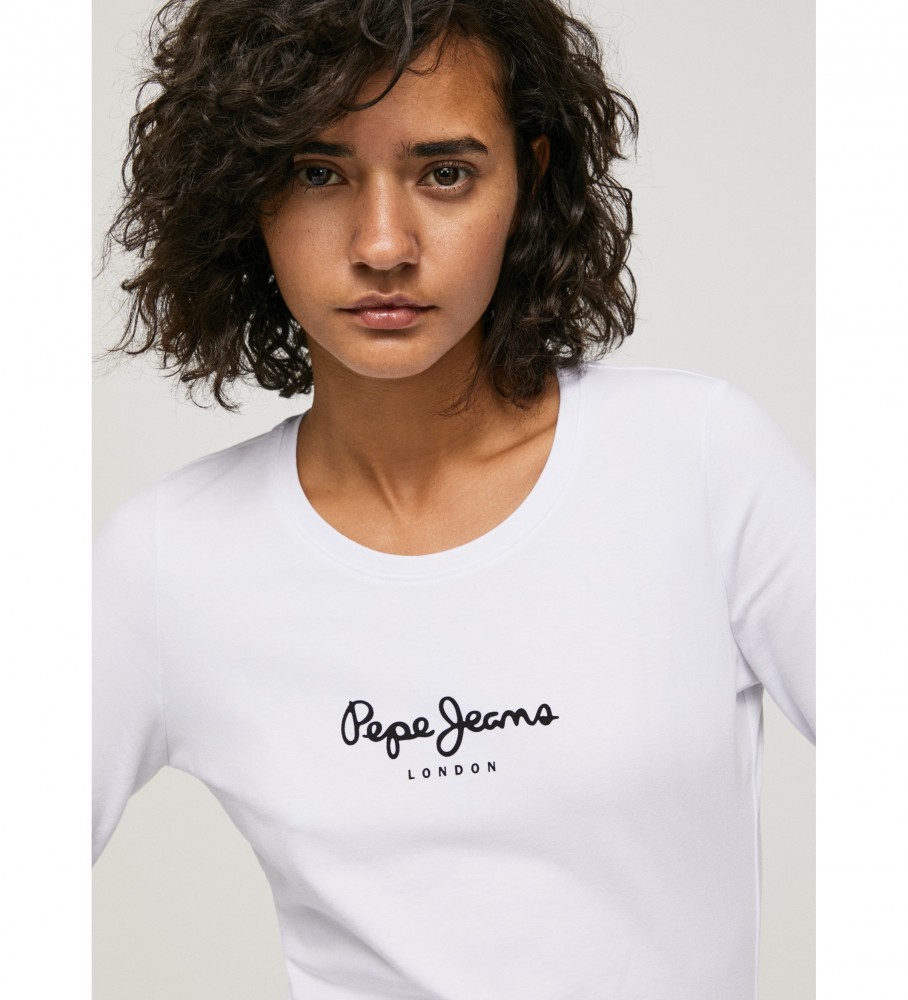 Camiseta branca Pepe Jeans New Virginia Ls N
