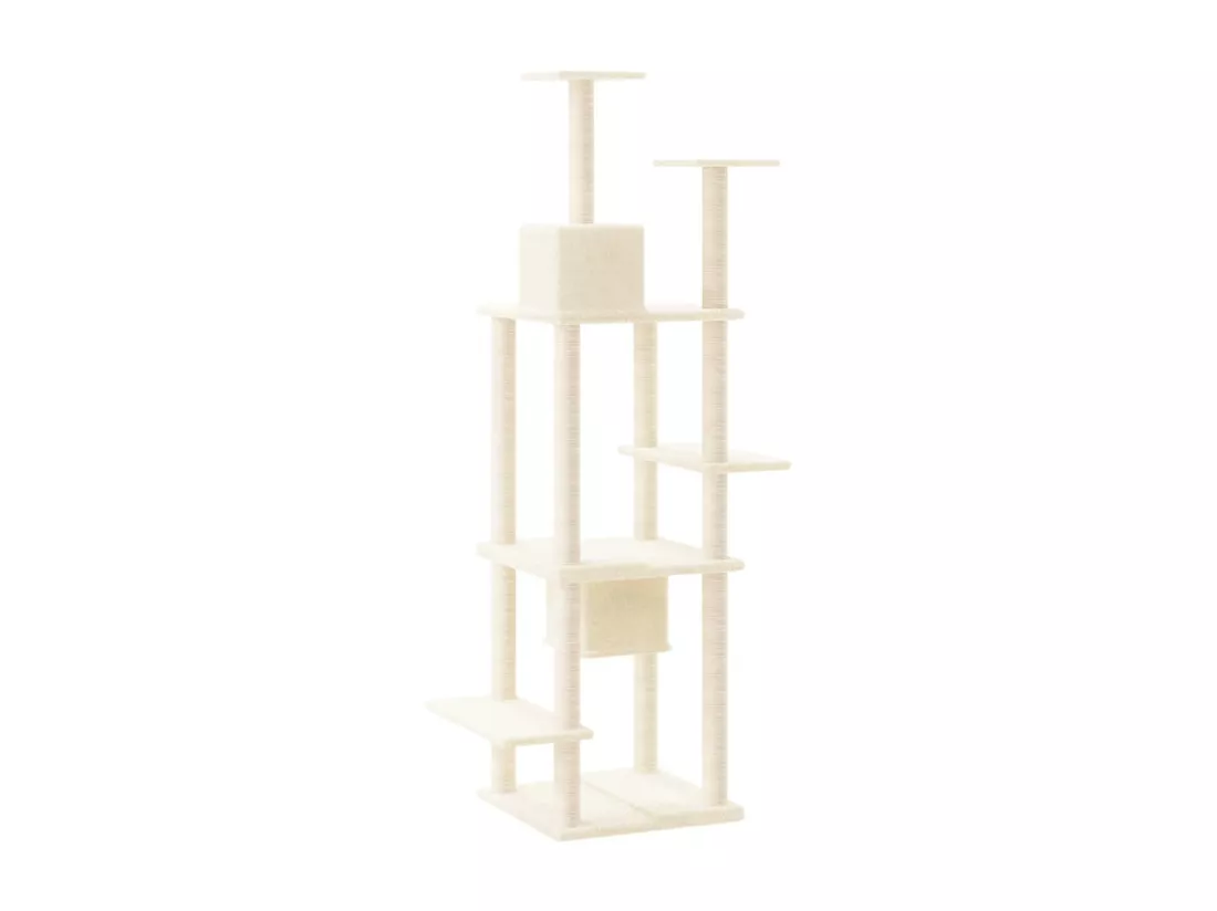 Arbre à chat avec griffoirs en sisal Crème 176 cm