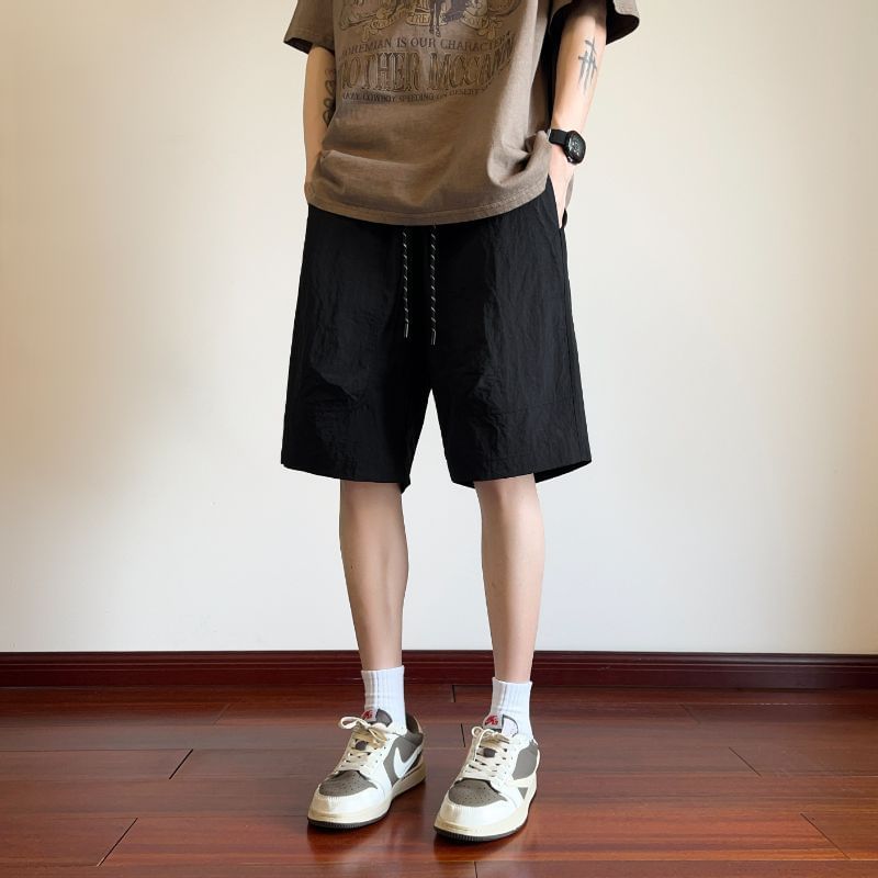 Obikan - Effen shorts met trekkoordtaille