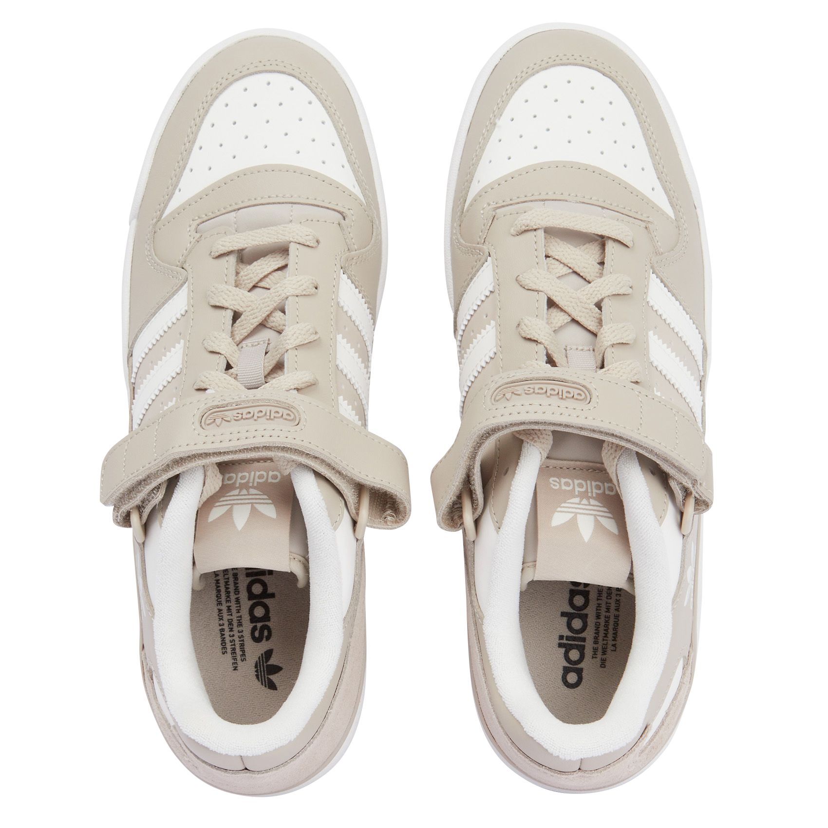 FORUM LOW - Basket basse avec détail scratch en cuir | Beige