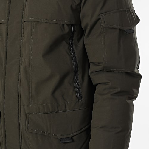 Parka Capuche Fourrure Vert Kaki
