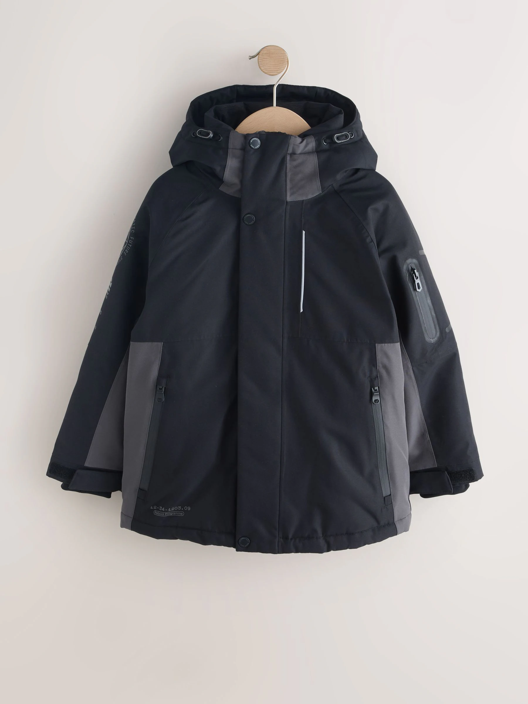 Zwart - Premium waterdichte parkajas (3-16jr)