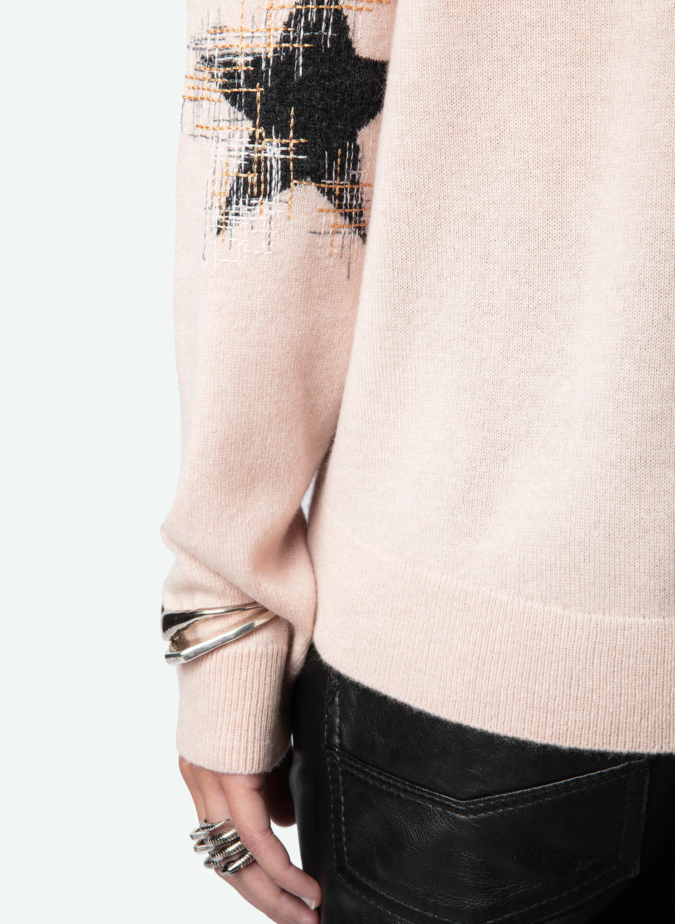 CICI - Pull brodé en cachemire | Rose