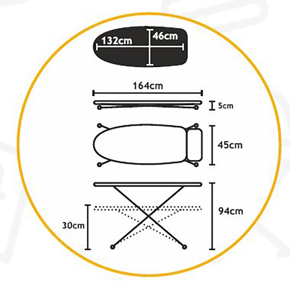 FRIAC Premium Series Strijkplank met stoomunithouder - 132 x 46 cm
