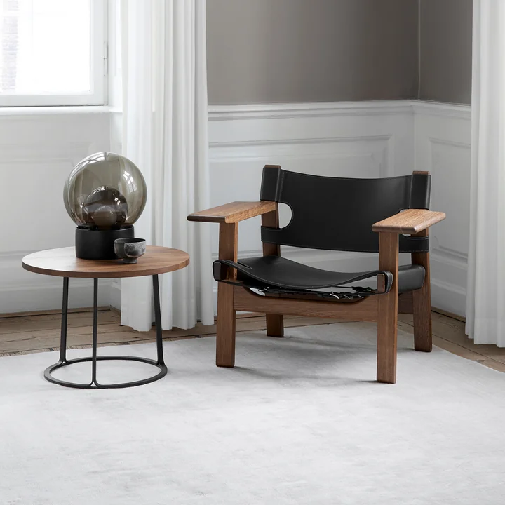 Fredericia - Spanish Chair, Eiche geräuchert und geölt / Leder schwarz