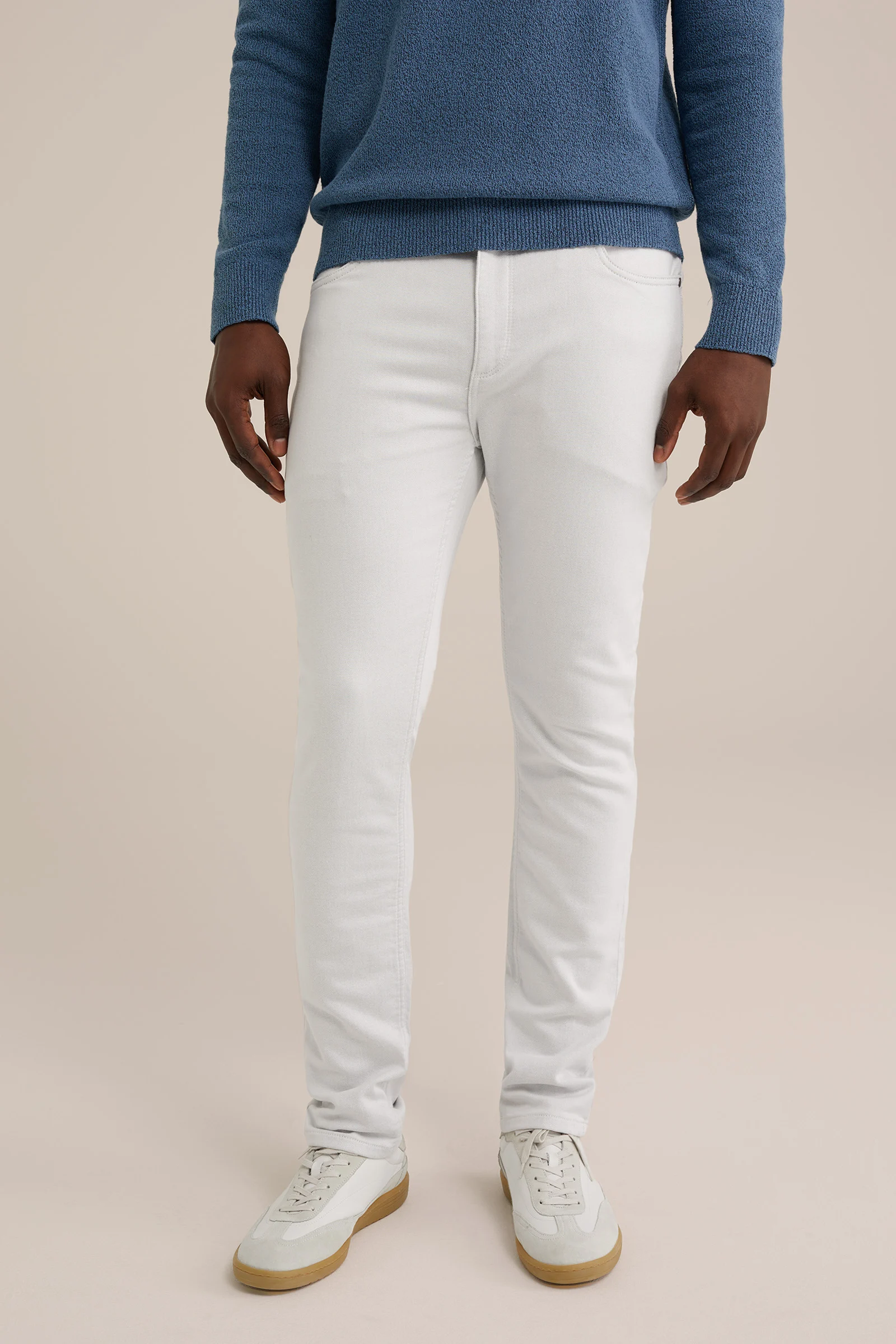 slim fit broek van jog denim Fundamentals Lichtgrijs