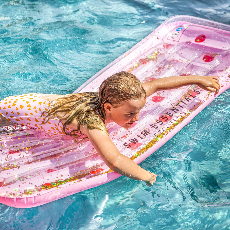 Swim Essentials Luxus-Wasserbett Rosa mit Tupfen