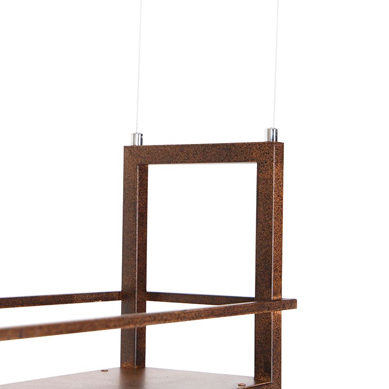 Industriële hanglamp roestbruin met rek 4-lichts - Cage Rack