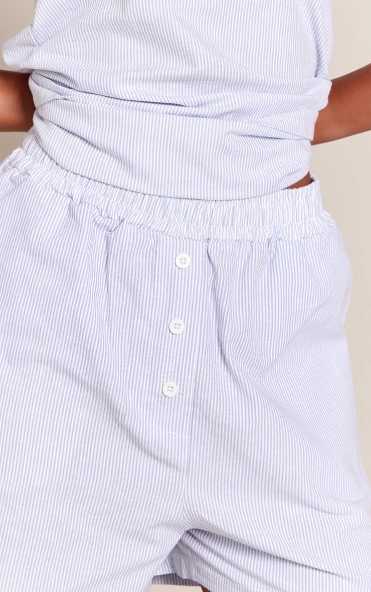 Bleu Short Style Boxer Rayé Tissé Tall