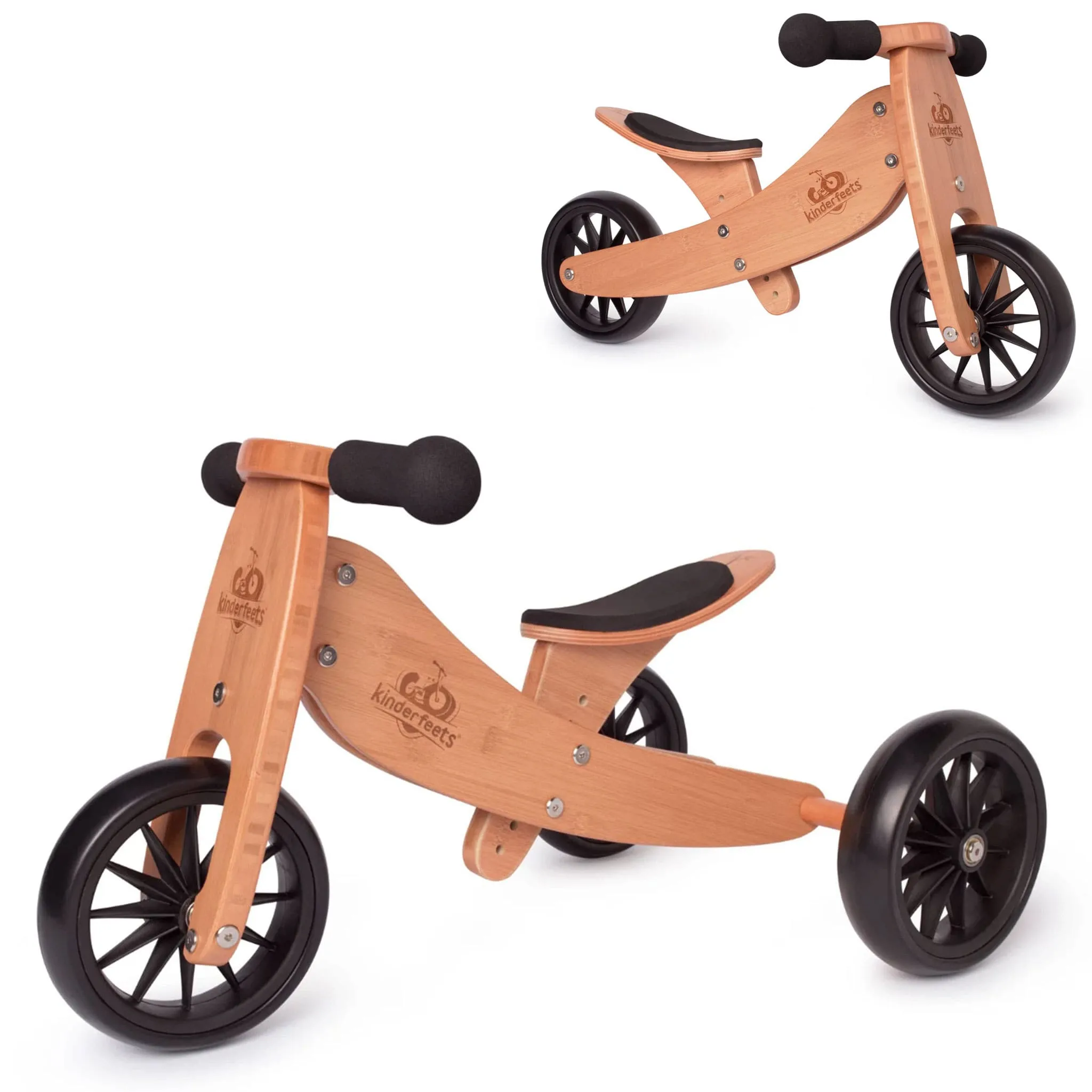 Kinderfeets Vélo d'Équilibre 2 en 1 Tiny Tot - Bambou