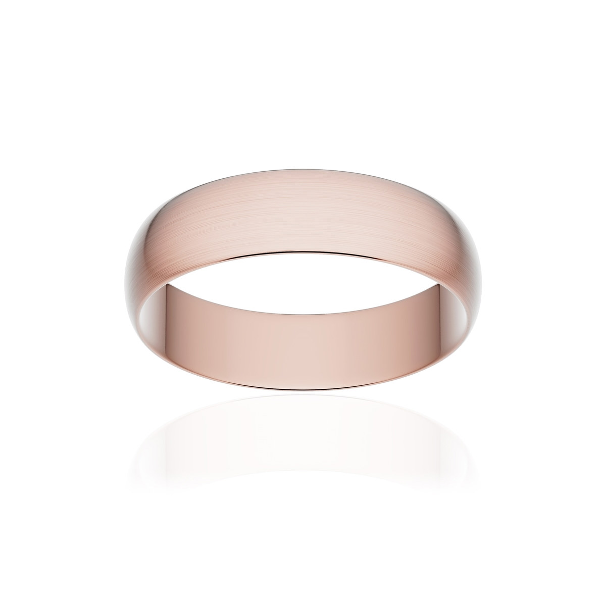 Alliance or 375 rose brossé ruban 5mm