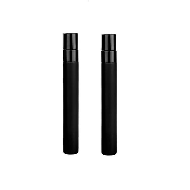Mini genopfyldelig parfume sprayflaske glasflaske 10 ml 2-pak Sort