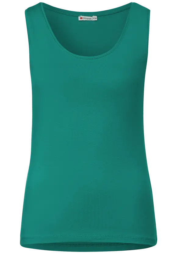 Basic Top in Unifarbe - intense aqua