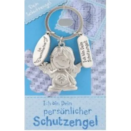 Depesche Schutzengel Schlüssel-Anhänger aus Metall, Glücksbringer mit Engel 
