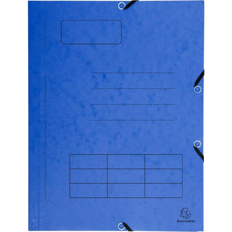 Chemise à élastique Imprimée 3 rabats carte lustrée 355gm2 - A4 - Couleurs assorties