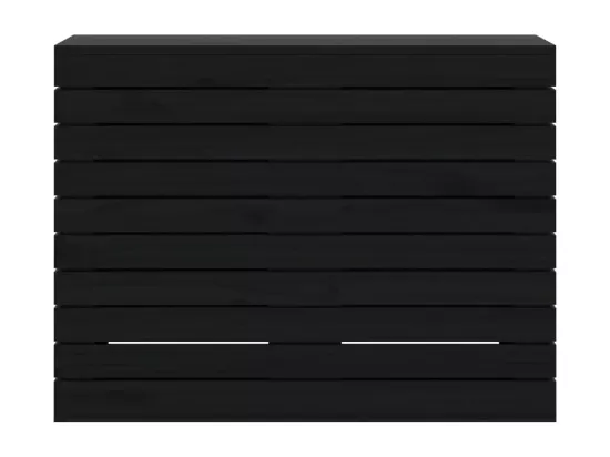 Panier à linge noir 88,5x44x66 bois massif de pin