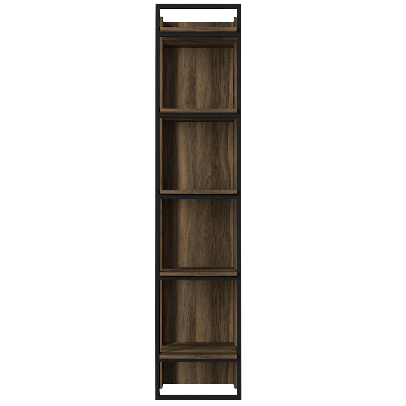 Bücherregal Kelvin mit Metallfüße und Rahmen Walnuss
