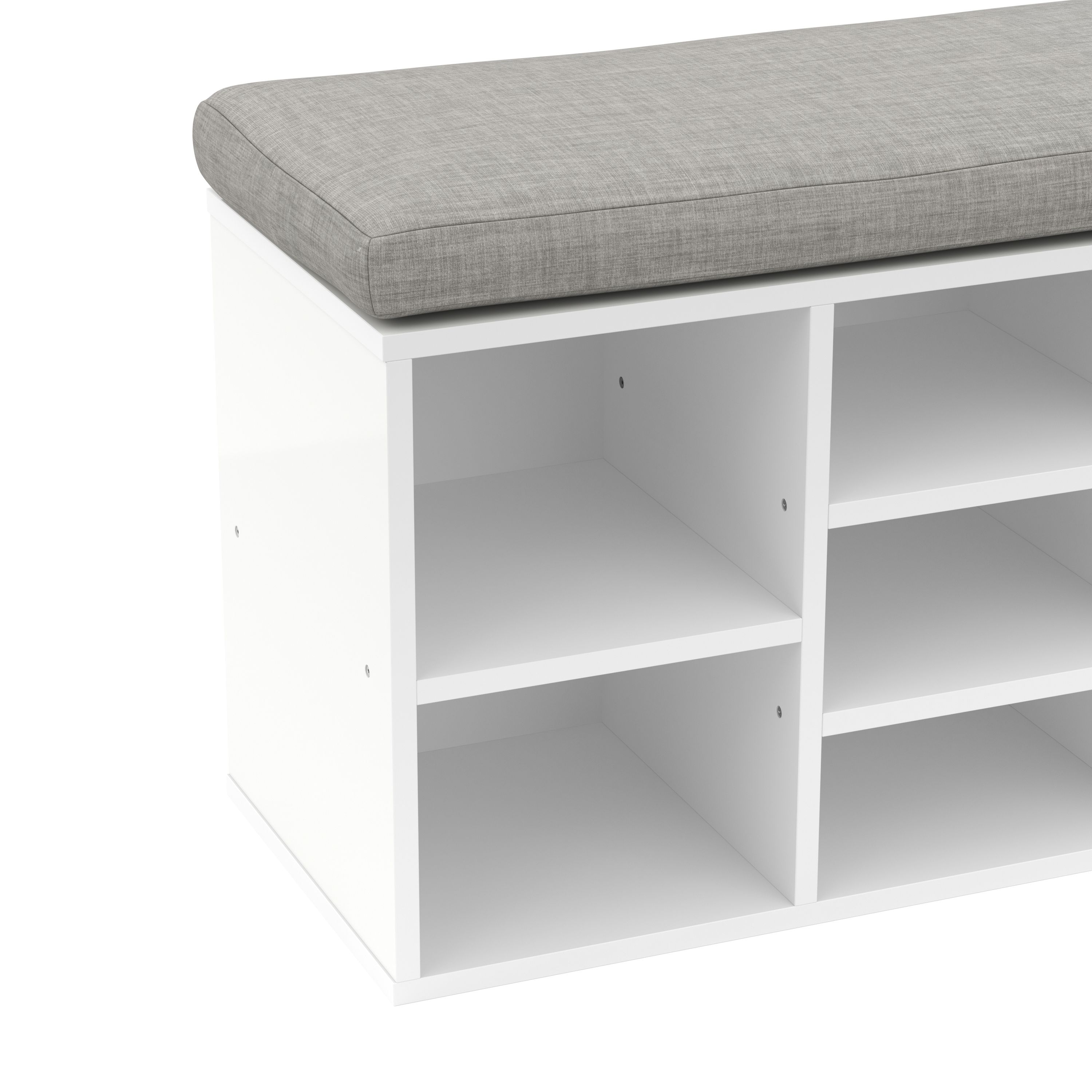 Schuhbank 102 x 30 x 48 cm weiss