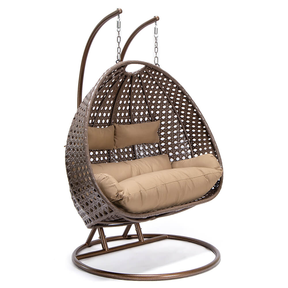 Home Deluxe Polyrattan Hängesessel «Twin» inkl. Regenabdeckung | versch. Farben