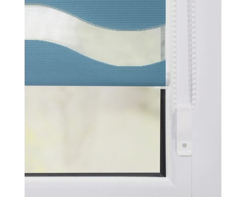 Lichtblick dubbel rolgordijn zonder boren, as petrol, 45x150 cm incl. klembeugels