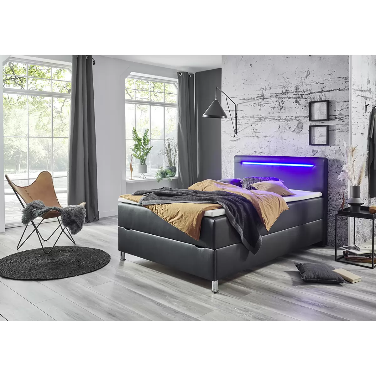 Boxbett Candela 140x200 Schwarz
