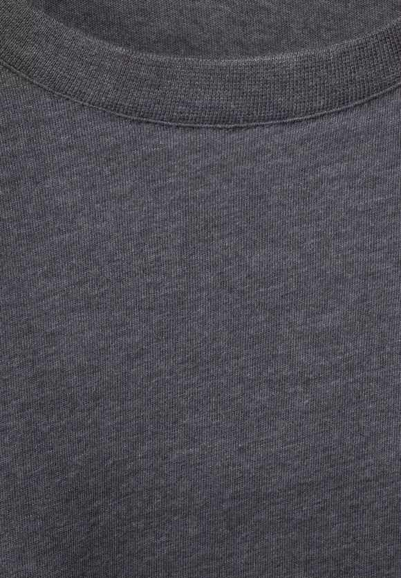 T-Shirt in Melange Optik - coal grey melange