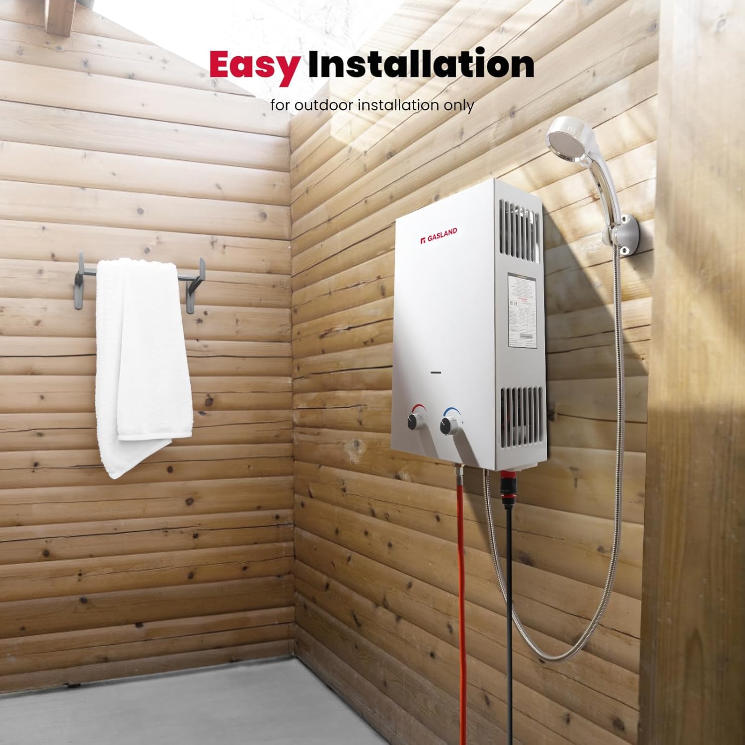 GASLAND BS264 10L 30/37mbar Tankless Gasdurchlauferhitzer, Gas-Wasser-Heizung Tragbarer, LPG Durchlauferhitzer für Campingdusche/Wohnmobilausflug/Waschpferd