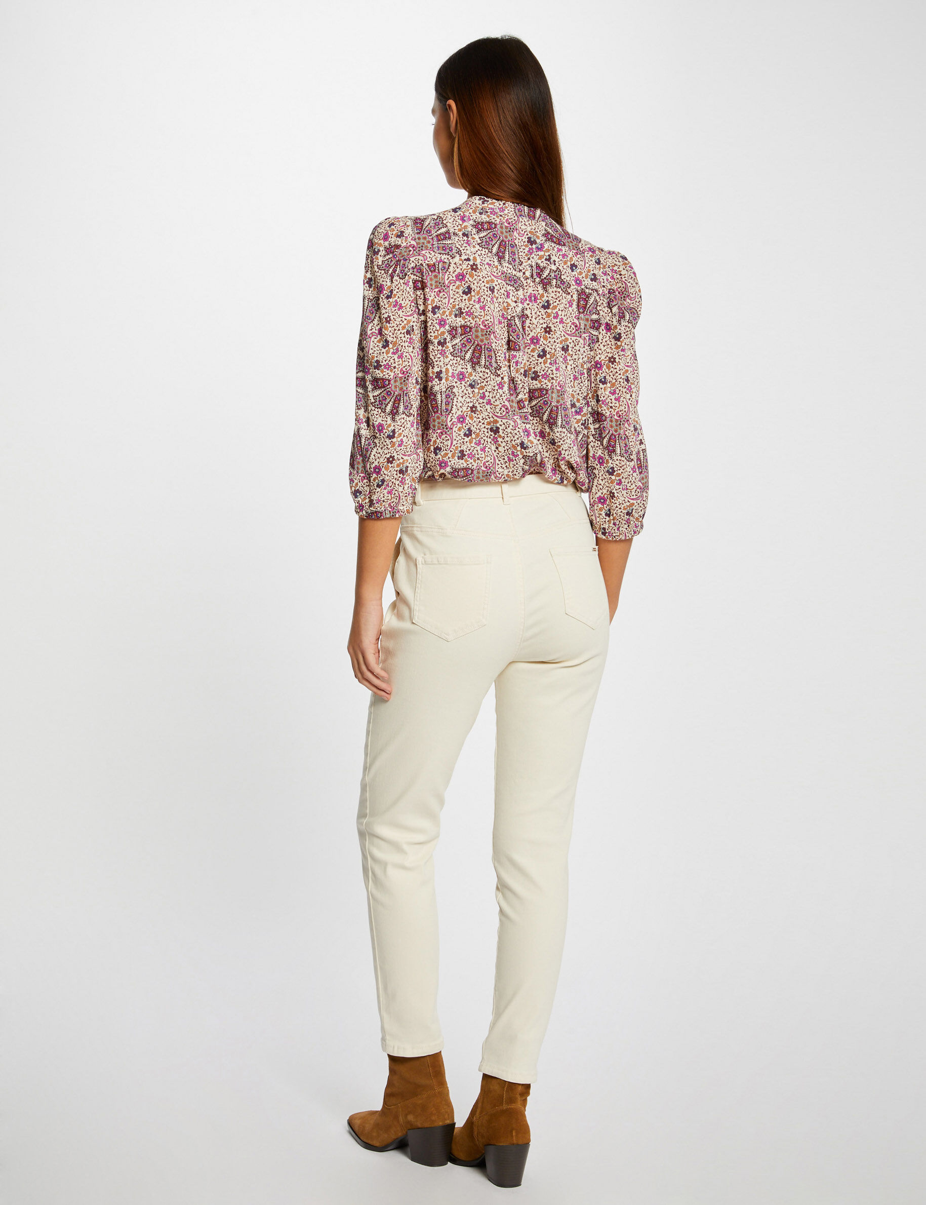 Chemise manches 3/4 imprimé végétal multico femme - multico