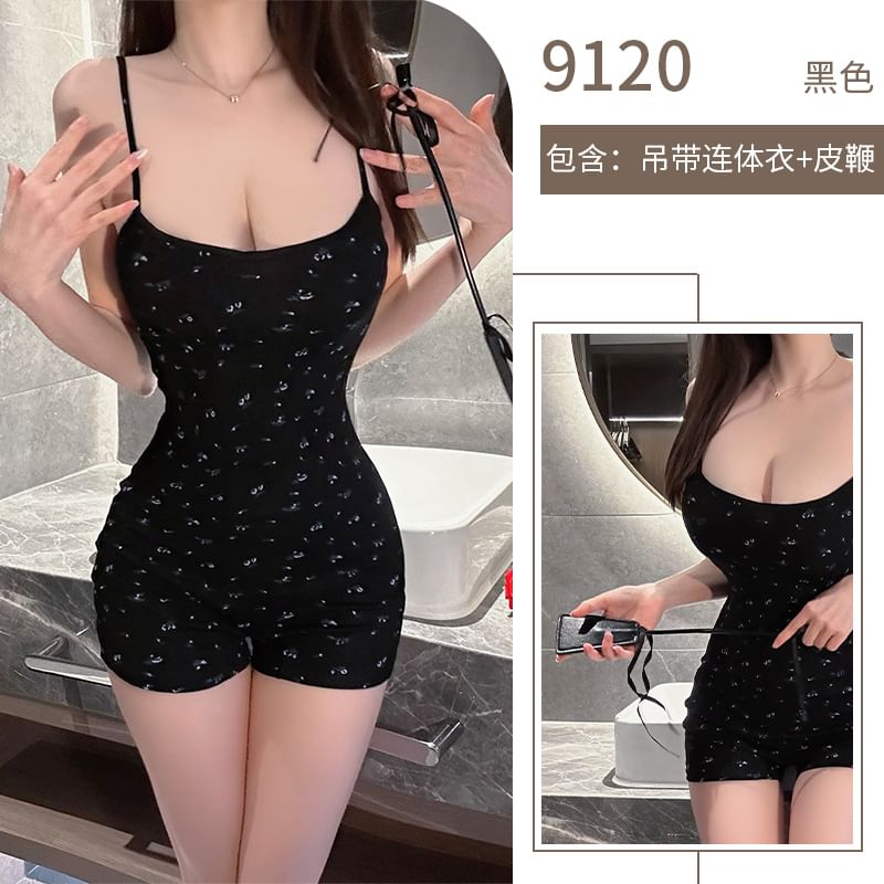 Momilove - Spaghettibandjes Print Romper / Zweep / Set