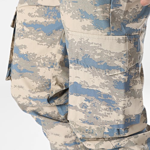 Pantalon Cargo Beige Bleu Clair Camouflage
