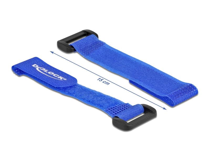 Delock Klettkabelbinder Blau 150 mm x 20 mm 5 Stück Delock Klett-Kabelbinder mit Schlaufe L 150 x B 20 mm blau 5 Stück