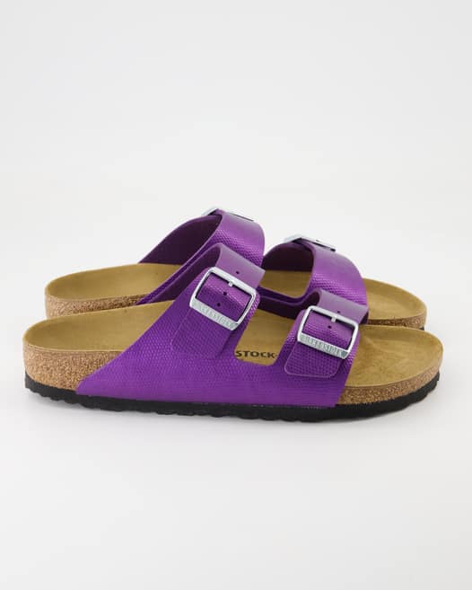 Birkenstock Arizona Birko-Flor Pantoletten in Lila