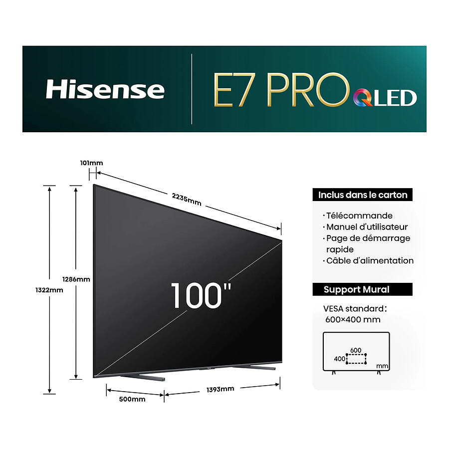 Hisense 85E7NQ Pro - TV 4K UHD HDR - 215 cm
