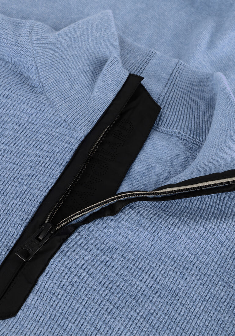 VANGUARD lichtblauwe vanguard trui halp zip collar cotton structure