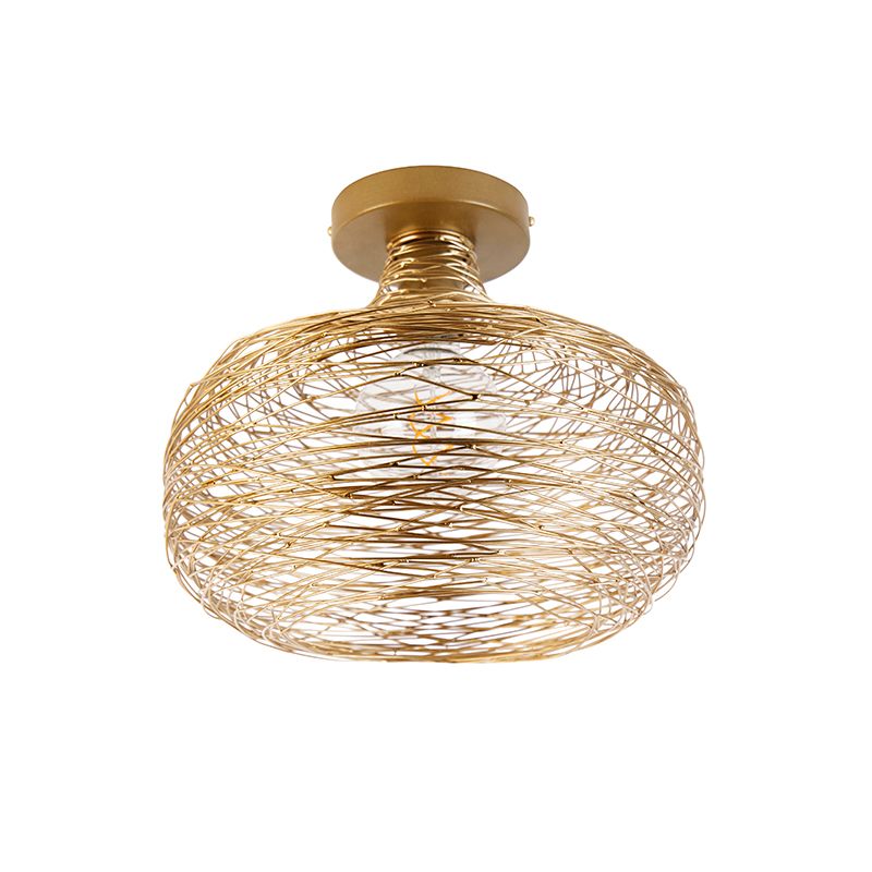 Design plafondlamp goud staal - Sarella