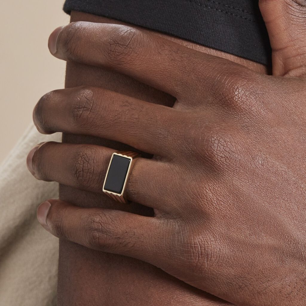 Chevalière Plaqué Hadrien Onyx