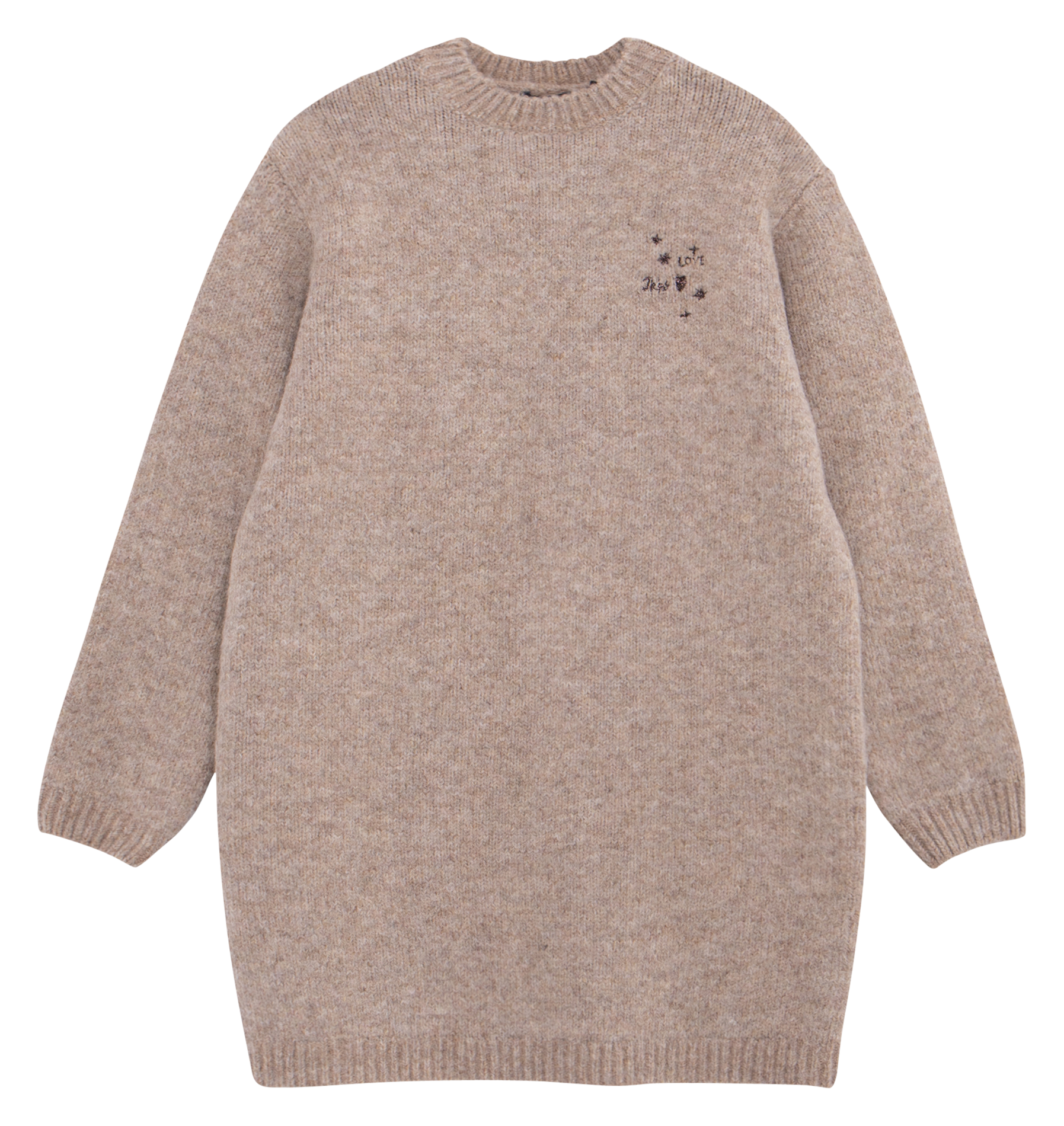 Robe pull brodée | Beige