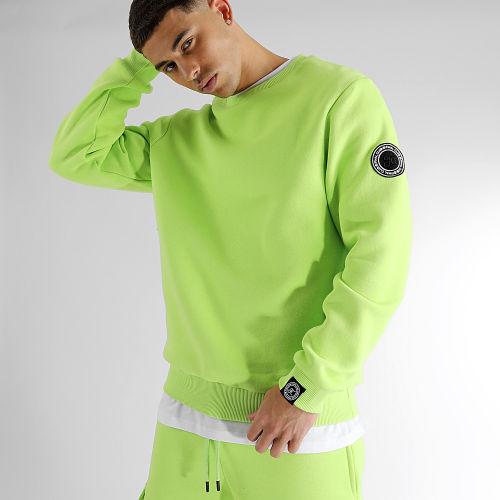 Ensemble Sweat Crewneck Et Short Jogging 1110 1103 Vert Lime